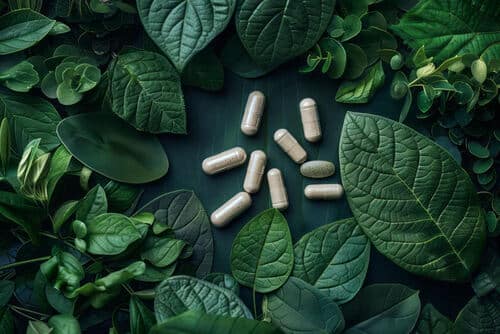 Composição visual que destaca a sinergia entre a natureza e a ciência, exibindo ingredientes fitoterápicos naturais como ervas e plantas ao lado de frascos de fórmulas manipuladas personalizadas da Órion Farmácia de Manipulação. A imagem representa a expertise da farmácia em transformar o poder da natureza em soluções eficazes para a saúde e bem-estar.